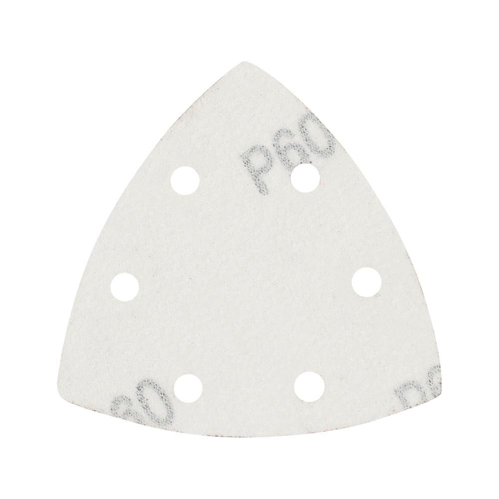 Треугольник шлифовальный PATRIOT на липучке / 80х80х80мм / Р60 / 6 отверстий / 5 шт / абразивный - изображение 2