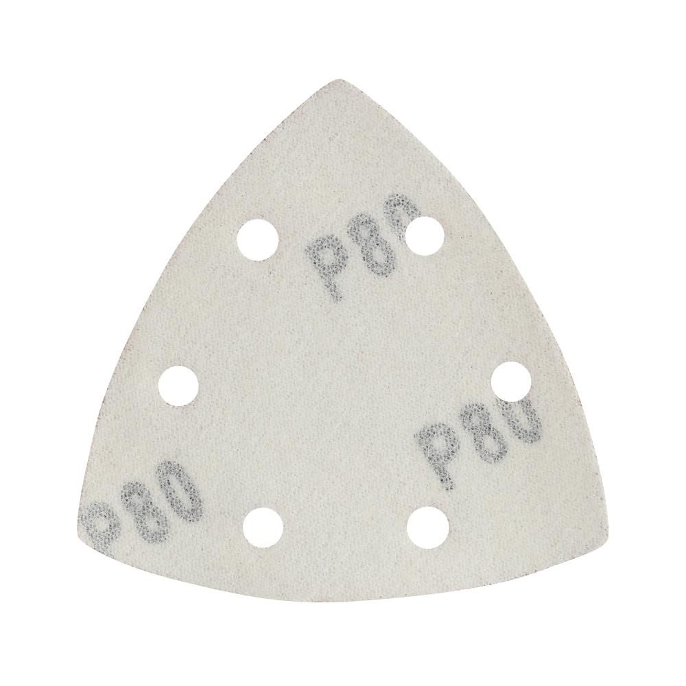 Треугольник шлифовальный PATRIOT на липучке / 80х80х80мм / Р80 / 6 отверстий / 5 шт / абразивный - изображение 2