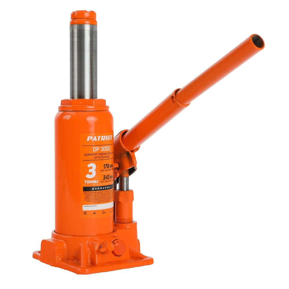 Домкрат бутылочный PATRIOT DB 3000 3T, высота подхвата 185мм - изображение 4