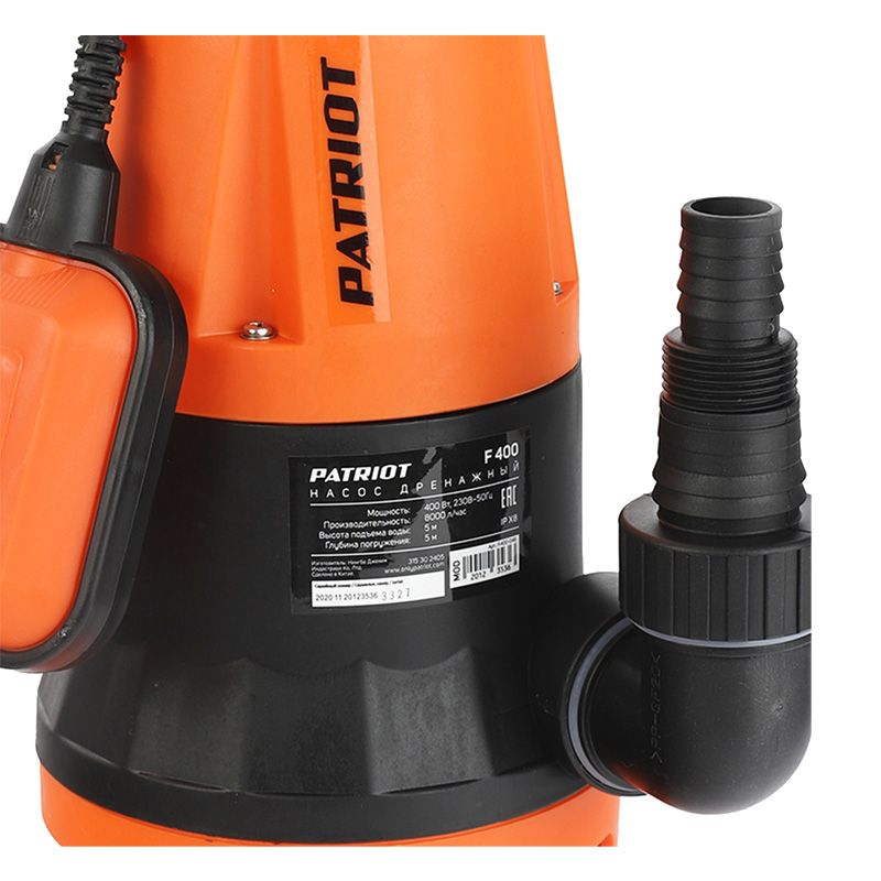 Дренажный насос для грязной воды PATRIOT F 400, 400Вт - изображение 17