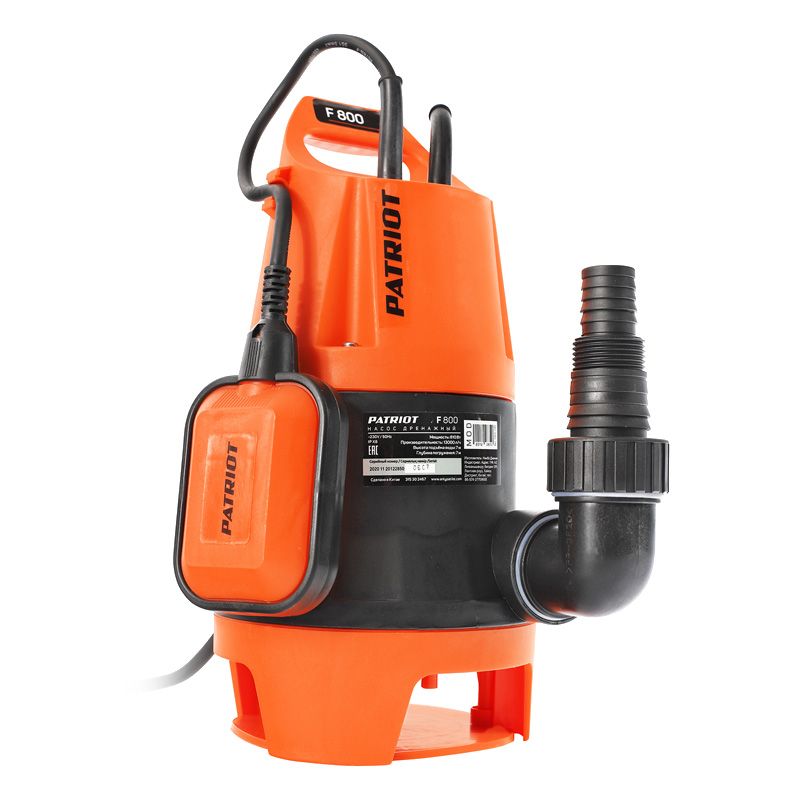 Дренажный насос для грязной воды PATRIOT F 800, 810Вт - изображение 5
