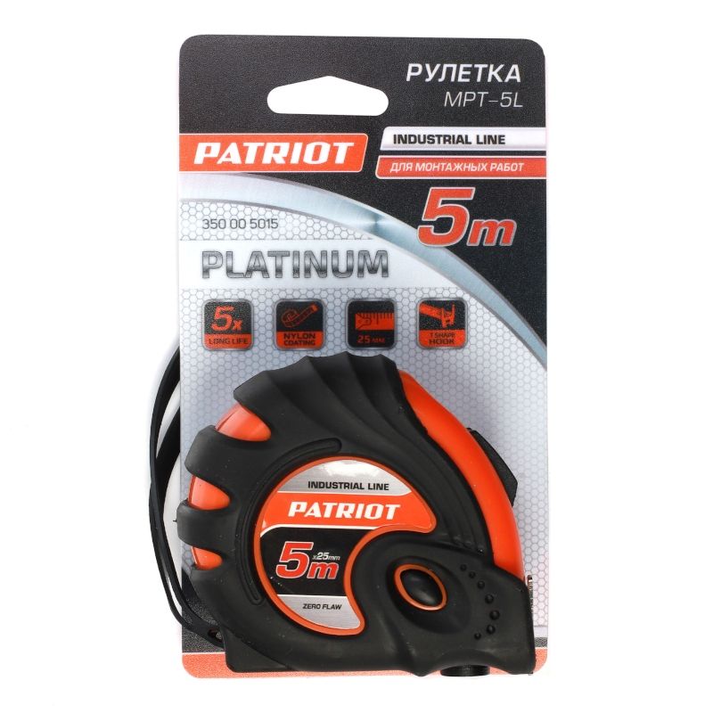 Рулетка измерительная PATRIOT Platinum MPT-5L, усиленная - изображение 4
