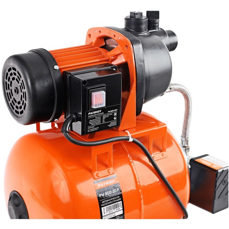 Насосная станция для воды PATRIOT PW 800-20 P для дачи и дома 800Вт, 3000л*час, объем 20л - изображение 16