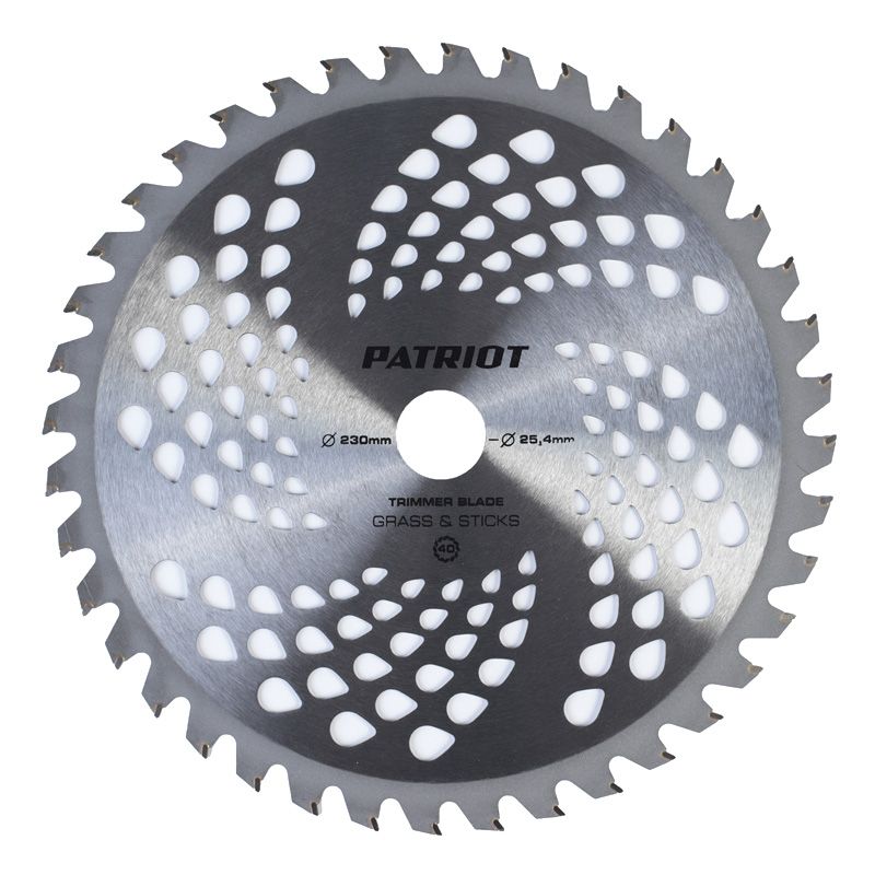 Нож для садового триммера PATRIOT TBS-40 P 230х25.4мм 40 зубьев