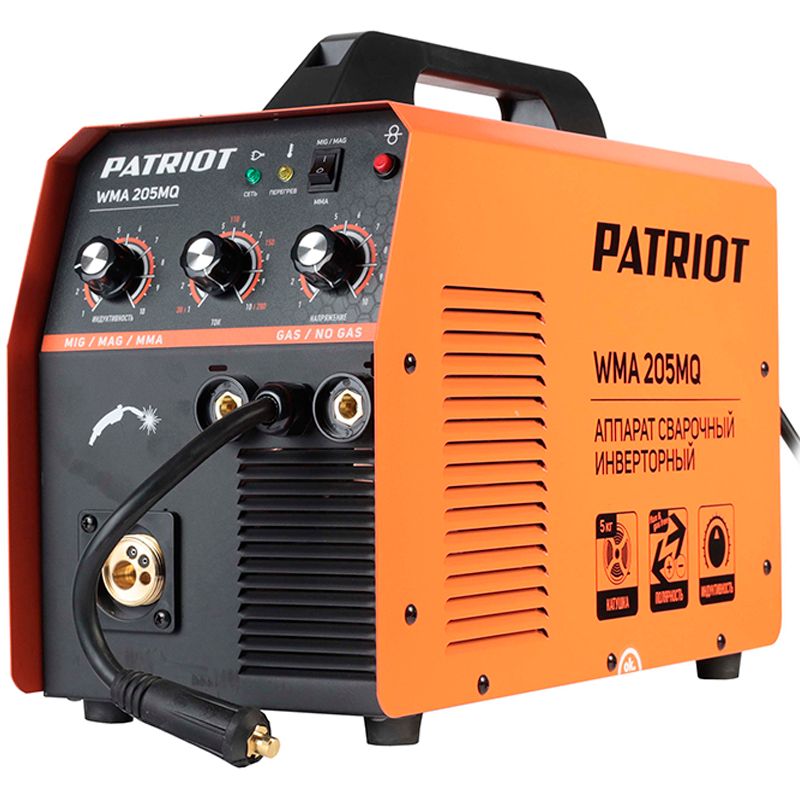 Полуавтомат сварочный инверторный PATRIOT WMA 205MQ MIG/MAG/MMA