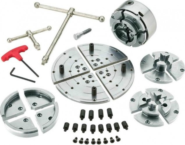 Патрон JET CK-4.5Z/S1 114 мм 4-х кулачковый, по дереву в наборе 59500109