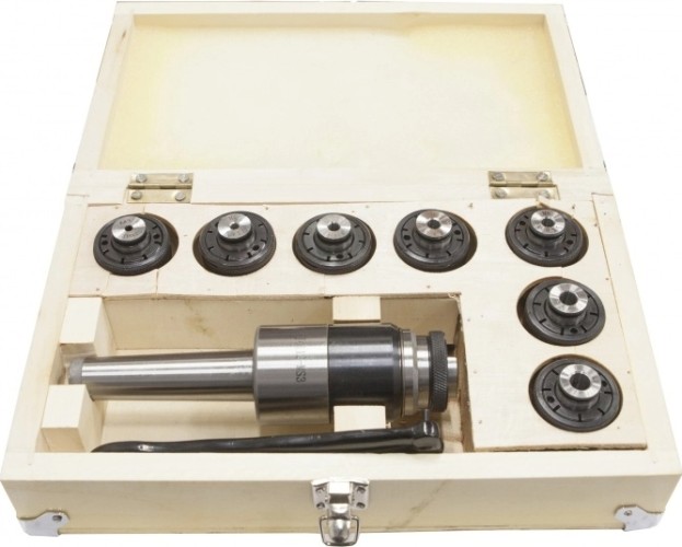 Патрон резьбонарезной STALEX 22035023 МТ-3 под винт и набором цанг М12 (комплект 7шт.)