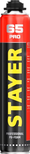 Пена монтажная STAYER PRO 65 профессиональная, всесезонная, (0,8 л.) 41137