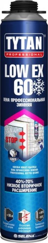 Пена монтажная Tytan LowEx 60 профессиональная, всесезонная (750мл) тов-203234