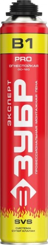 Пена монтажная ЗУБР PRO B1 профессиональная, пожаростойкая (750 мл) 41146