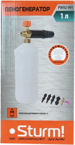 Пеногенератор  Sturm PW 92-991 1л, латунь, для моек Sturm, Hanskonner, Karсher PW92-991 - изображение 3