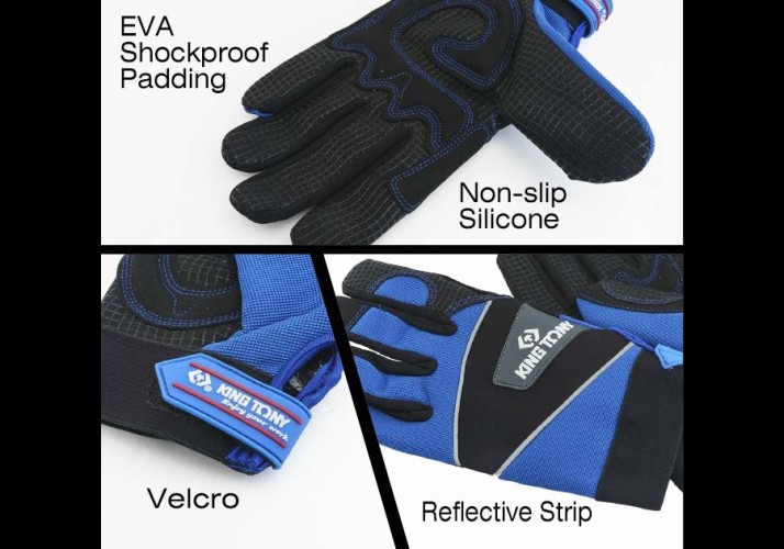 Перчатки антивибрационные KING TONY 9TH43-XXL с силиконом, размер xxl - изображение 3