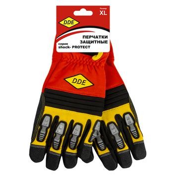 Перчатки кожаные комбинированные DDE 648-502 shock-PROTECT, кожа/спандекс, XL