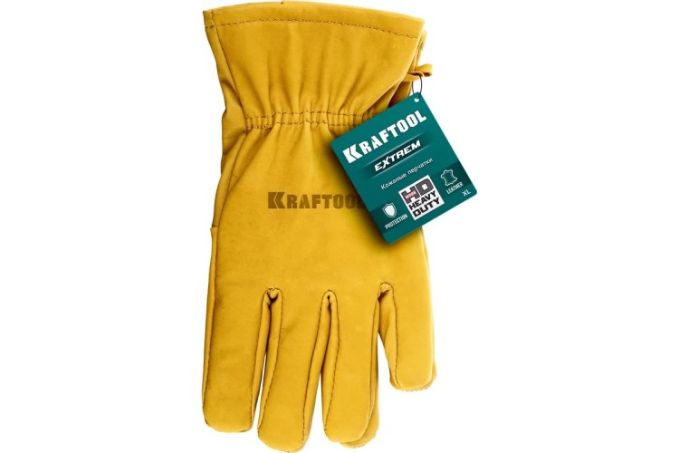 Перчатки кожаные комбинированные KRAFTOOL EXTREM XL, от мех. воздействий 1136-XL - изображение 2