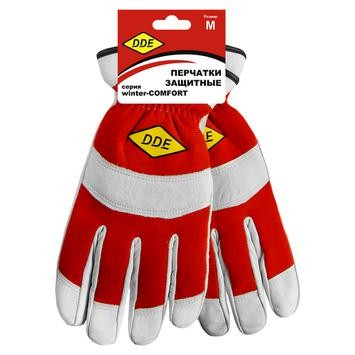 Перчатки кожаные комбинированные DDE 648-540 winter-СOMFORT, кожа/спандекс, M