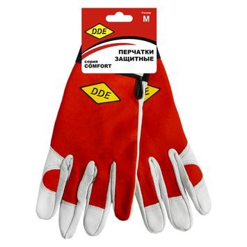 Перчатки кожаные комбинированные DDE 648-458 СOMFORT, кожа/спандекс, M
