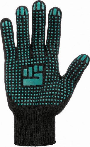 Перчатки трикотажные  "Комфорт" 7 класс 5 нитей с ПВХ черные (250пар) 911-962 - изображение 2