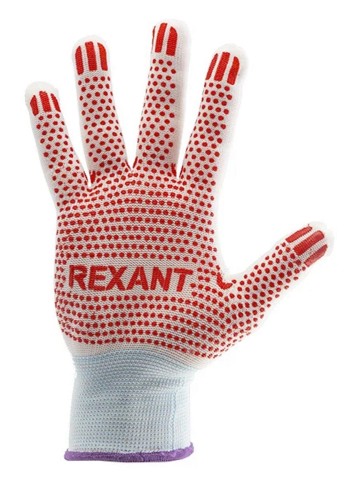 Перчатки трикотажные REXANT 09-0202-2 ХБ белые нейлоновые