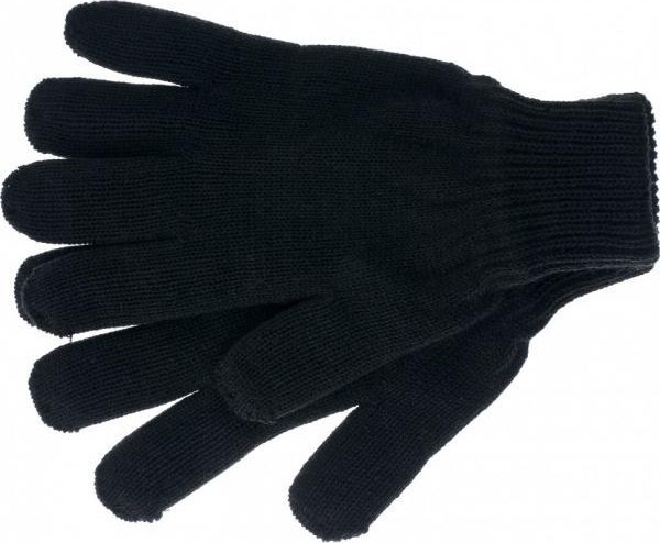 Перчатки трикотажные СИБРТЕХ акрил,двойная манжета, черный цвет. 68671