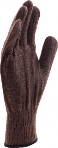 Перчатки трикотажные СИБРТЕХ акрил, ПВХ гель "Протектор", коричневые 68663 - изображение 2