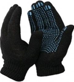 Перчатки трикотажные  "Стандарт" 10 класс 5 нитей с ПВХ черные (300пар) 911-863