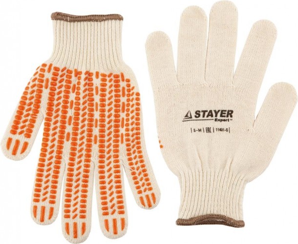 Перчатки трикотажные STAYER TRACK L-XL размер с увеличенной площадью пвх-гель покрытия "п 11401-XL