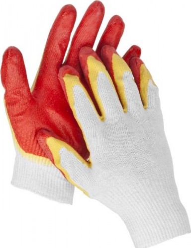 Перчатки трикотажные STAYER МASTER MaxSafe с двойным латексным покрытием, L-XL 10 пар 11409-H10