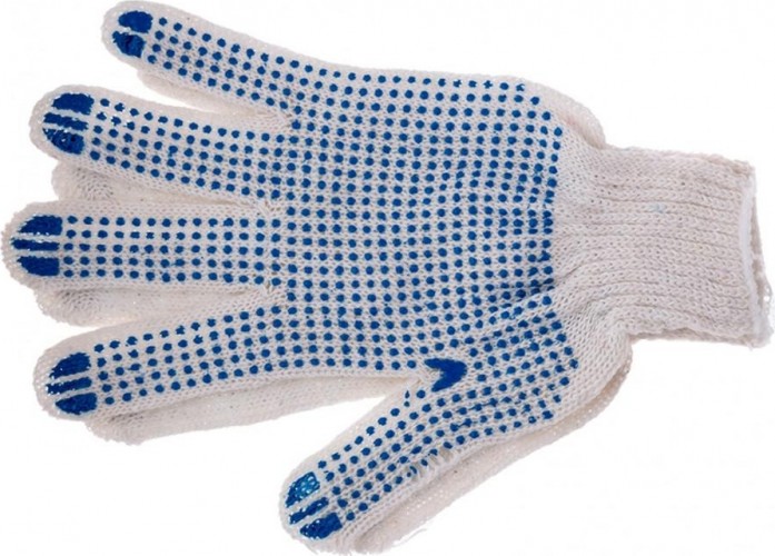 Перчатки трикотажные "Точка" пвх-покрытие 5 пар в упаковке, 7 класс 67718