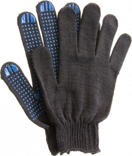 Перчатки трикотажные "Точка" пвх-покрытие 7,5 класс, черные