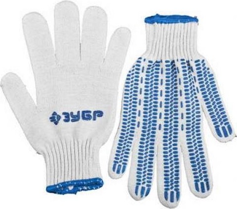 Перчатки трикотажные ЗУБР с защитой от скольжения, размер S-M 11452-S 11452-S