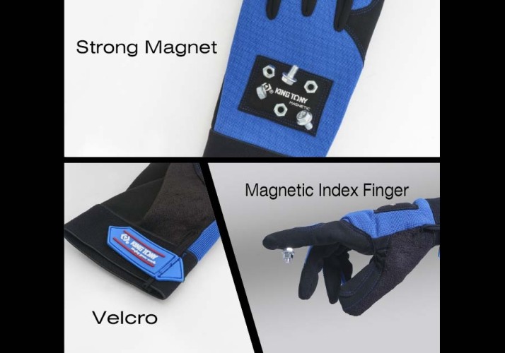 Перчатки универсальные KING TONY 9TH45-XXL с магнитными вставками, размер xxl - изображение 3