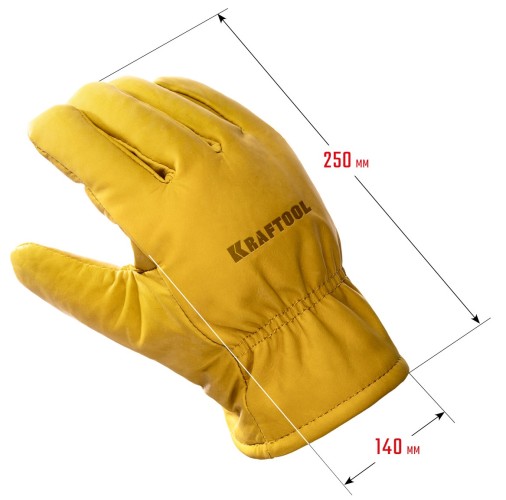 Перчатки утепленные KRAFTOOL 1137-XL кожаные Extrem Winter, от мех.воздействий, XL - изображение 2
