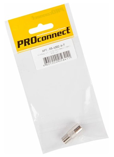 Переходник антенный Proconnect 05-4303-4-7 (гнездо F-штекер TV), для кабеля RG-6, никель - изображение 5