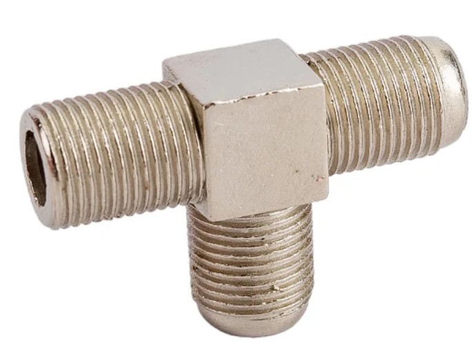 Переходник антенный Proconnect 05-4204-4-7 (3 гнезда F), тройник (1 шт), никель - изображение 3