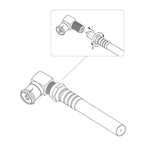 Переходник антенный REXANT 06-0026-A (гнездо F-гнездо TV) угловой для кабеля RG-6 - изображение 2