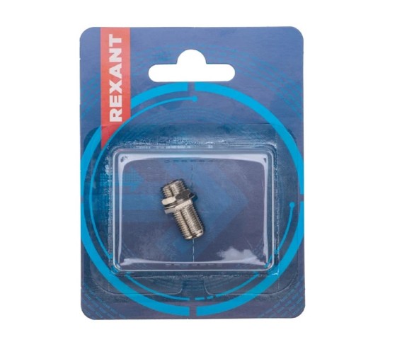 Переходник антенный REXANT 06-0020-A (гнездо F-гнездо F) бочка для кабеля RG-6, никель - изображение 2