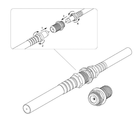 Переходник антенный REXANT 06-0020-A (гнездо F-гнездо F) бочка для кабеля RG-6, никель - изображение 4
