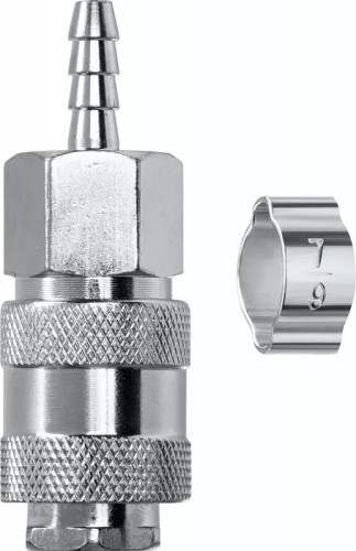 Переходник KRAFTOOL 06596-06 штуцер "елочка", 6 мм-рапид муфта, с хомутом