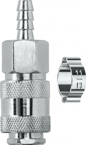 Переходник KRAFTOOL штуцер "елочка" 8 мм-рапид муфта, с хомутом 06596-08