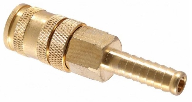 Переходник NORDBERG NPF10B "мама" быстросъемный-елочка диам. 10 мм латунь
