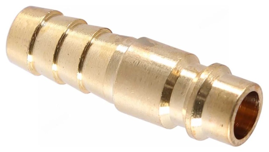 Переходник NORDBERG NPM10B "папа" быстросъемный-елочка диам. 10 мм, латунь