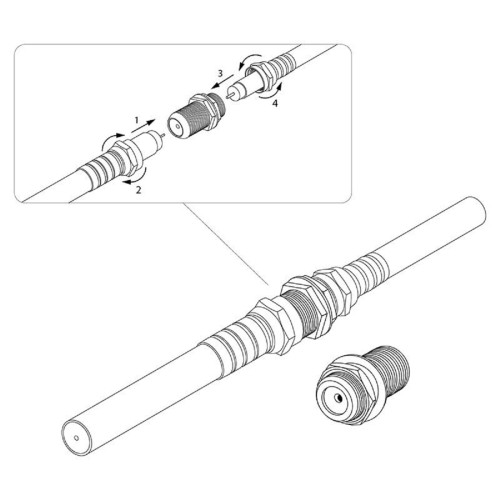 Переходник REXANT 05-4201 ( уп 100 шт ) гн F-гн F "бочка" с кольцом (03-044) 05-4201 - изображение 2