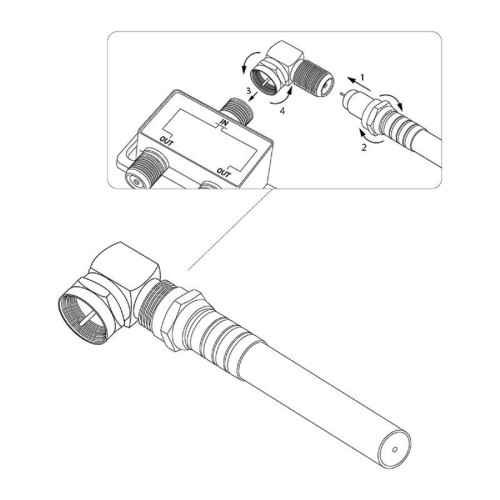 Переходник REXANT 05-4203 ( уп 100 шт ) шт F-шт F угловой (03-066) 05-4203 - изображение 3