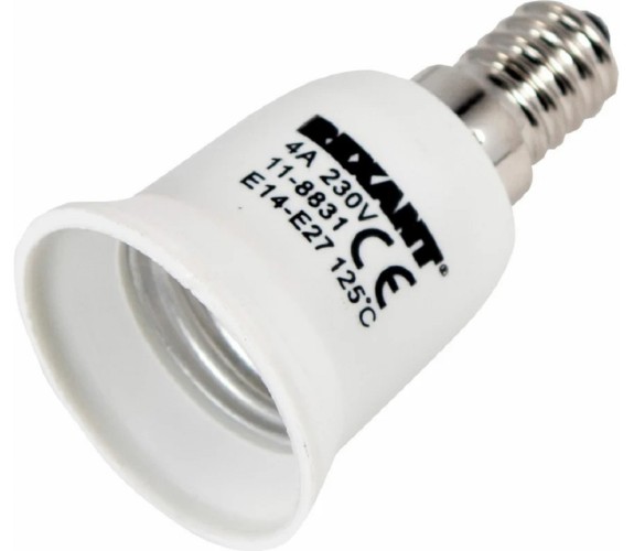 Переходник цокольный REXANT 11-8831 Е14-Е27 белый