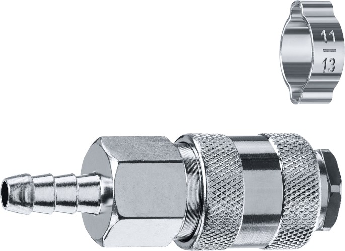 Переходник ЗУБР 64917-08 штуцер елочка 8 мм-рапид муфта, с хомутом