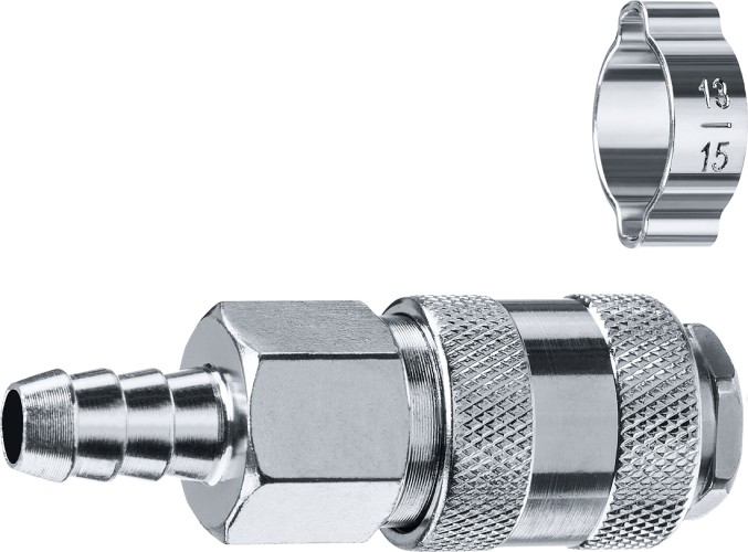 Переходник ЗУБР 64917-10 штуцер елочка 10 мм-рапид муфта, с хомутом