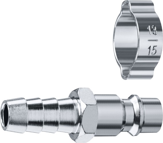 Переходник ЗУБР 64918-10 штуцер елочка 10 мм-рапид штуцер, с хомутом