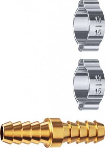 Переходник ЗУБР елочка 10 мм с обжимными хомутами 64925-10