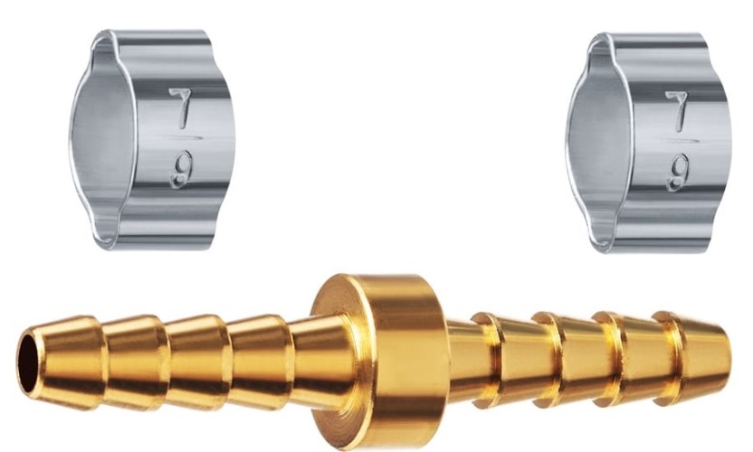 Переходник ЗУБР елочка 6 мм с обжимными хомутами 64925-06