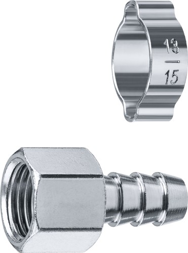 Переходник ЗУБР штуцер елочка 10 мм-1/4"f, с обжимным хомутом 64923-1/4-10